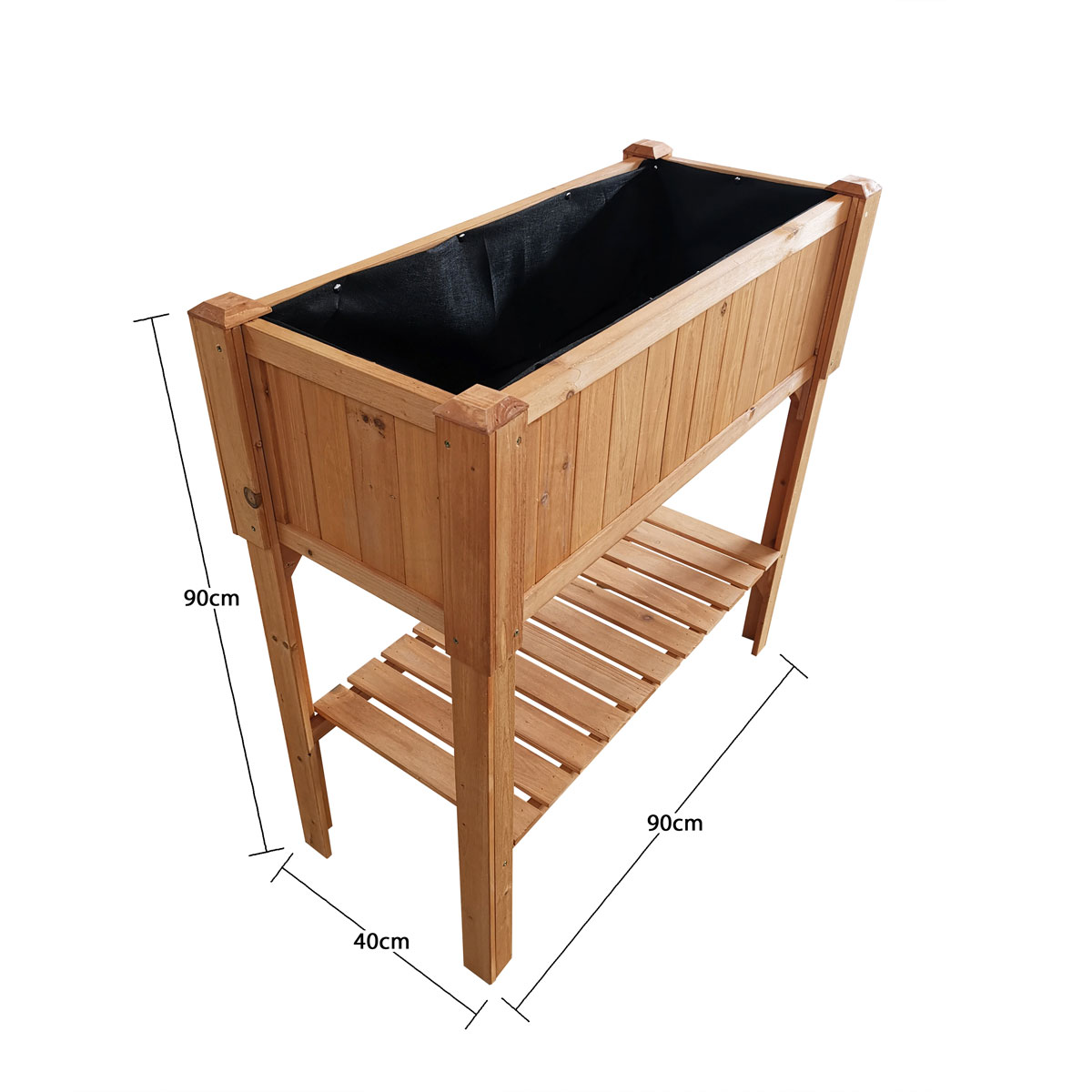 Coemo Hochbeet Kräuterbeet mit Pflanzfolie 90 x 40 x 90 cm Bild 3