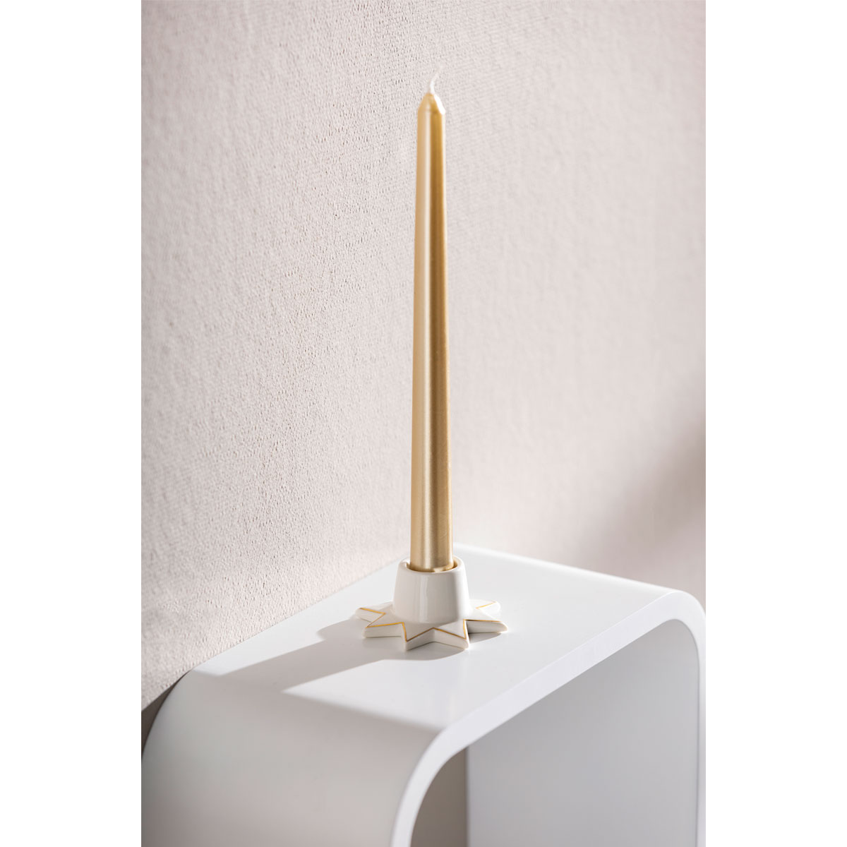 Kerzenständer Stern weiss 3 x 7 cm Bild 2