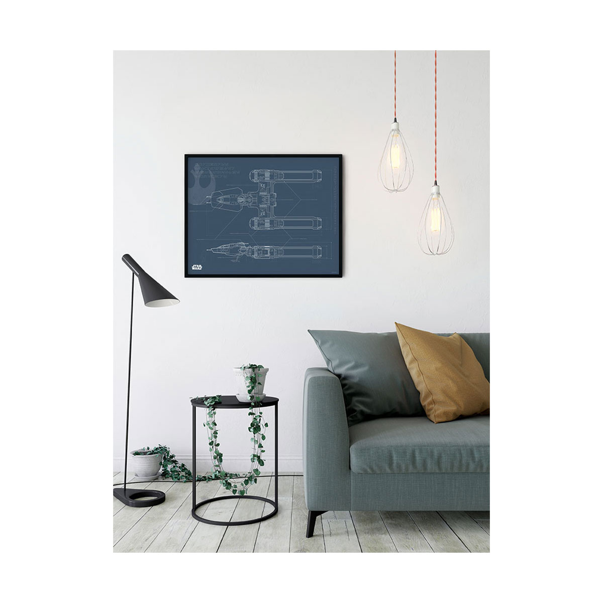Komar  Wandbild Star Wars EP9 Blueprint Y-Wing 70x50 cm Bild 4