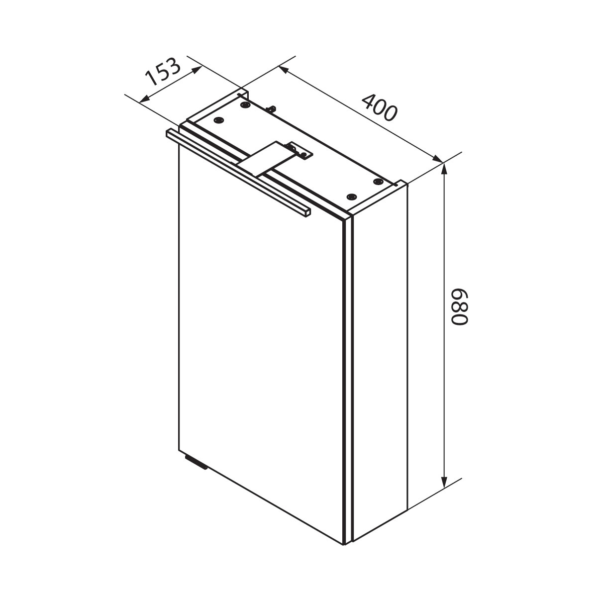 Fackelmann  Gäste-WC Spiegelschrank rechts SBC 400 x 680 x 153 mm NatureOak Bild 5