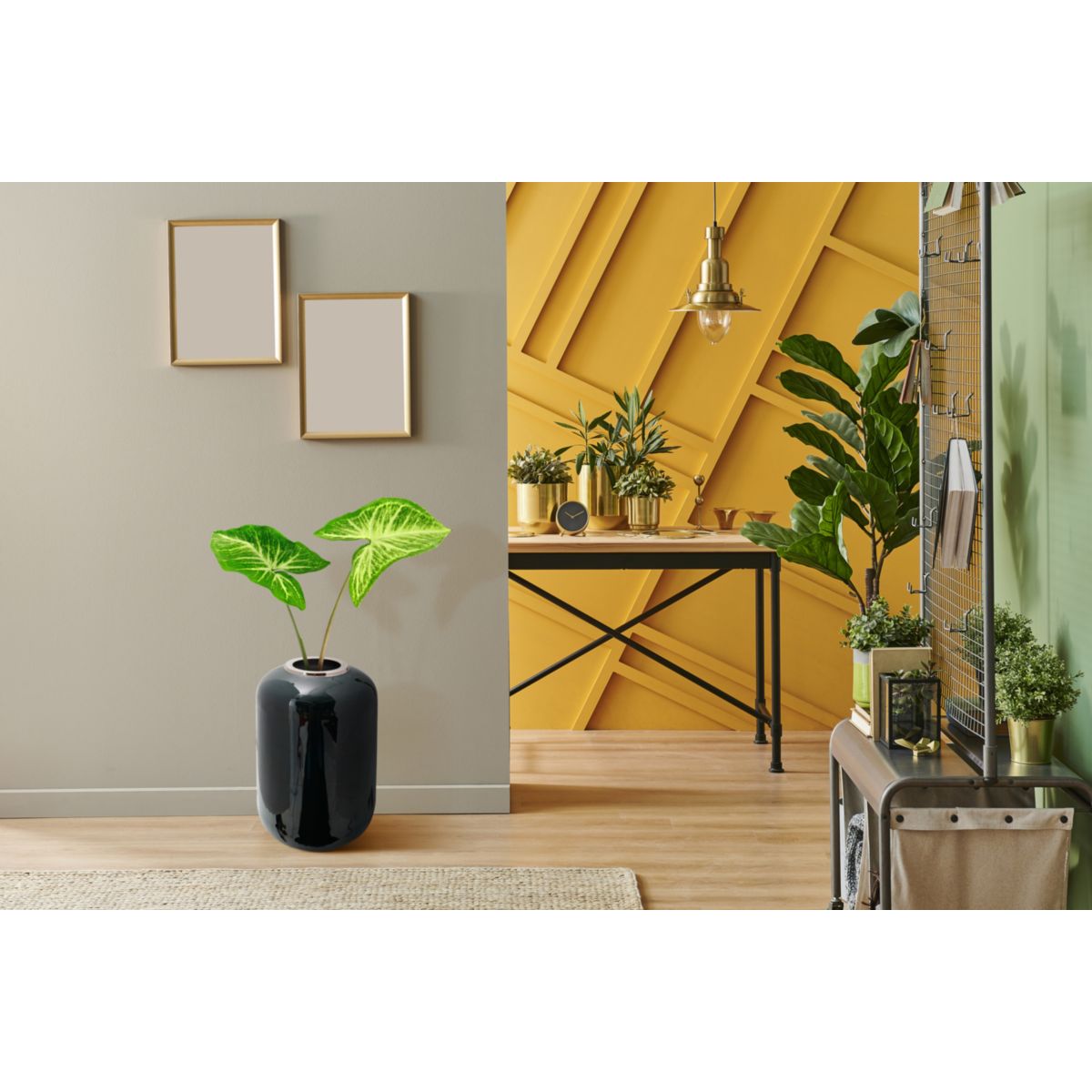 Vase Art Deco 275 dunkelgrün silber Bild 2