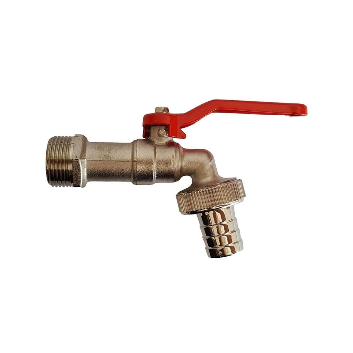 Messing Kugelauslaufhahn vernickelt 3/4"