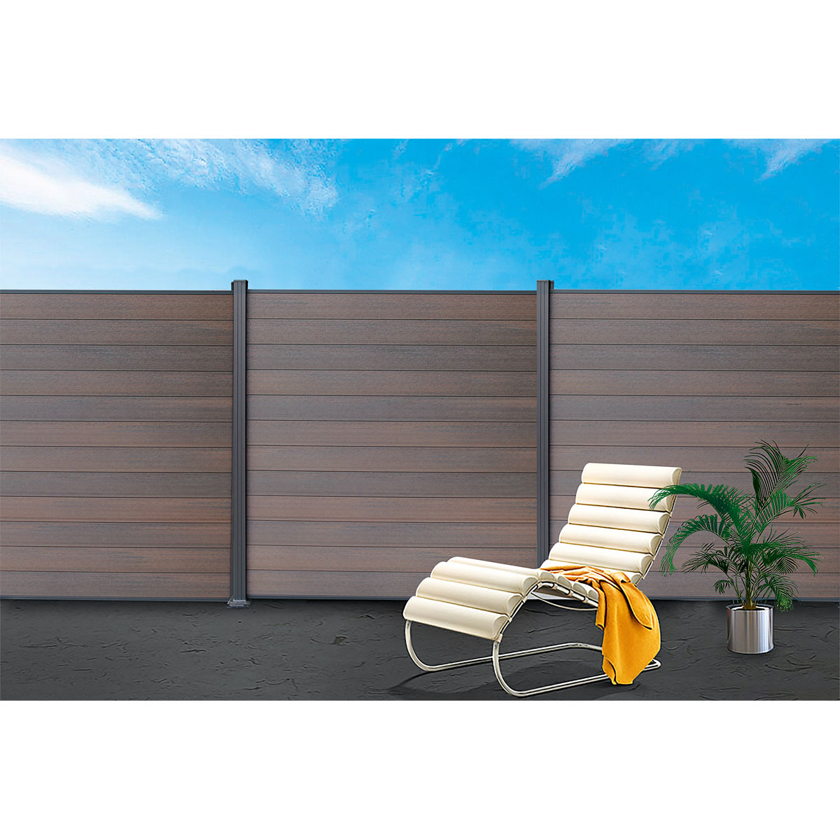 Hartmann WPC Steckzaunsystem anthrazit 6er-Pack Bild 5