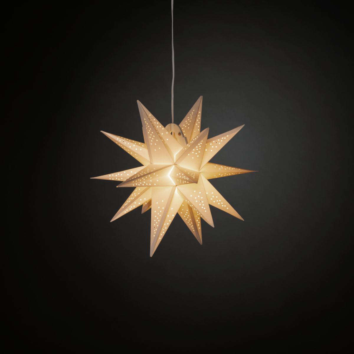 Konstsmide Weißer 3D Papierstern inkl. Anschlusskabel