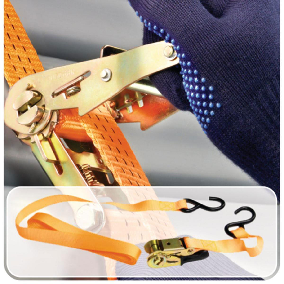 Connex Zurrgurt-Set mit Ratsche und Haken 4-teilig Bild 2