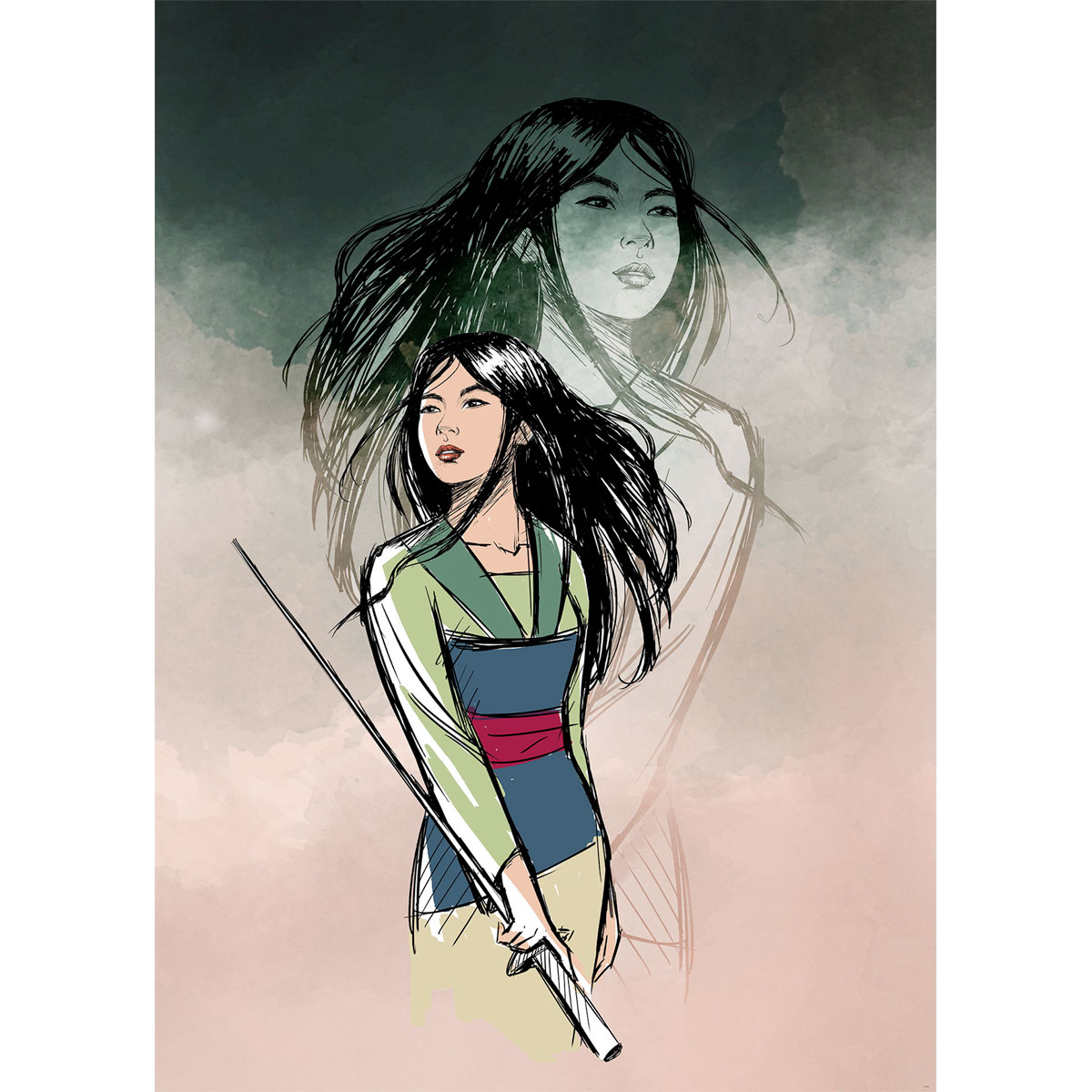 Komar  Vlies Fototapete Brave Mulan 200x280 cm Bild 2