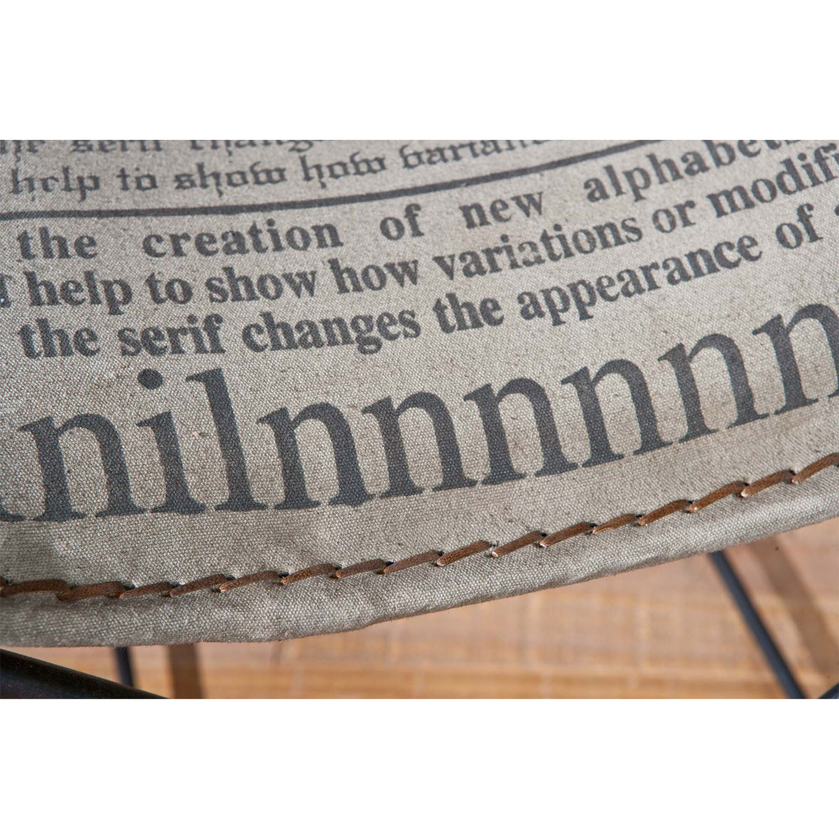 Inter Link Sitzhocker „Kalinga“, Metall mit Canvas, grau, 50x47x40 cm Bild 8