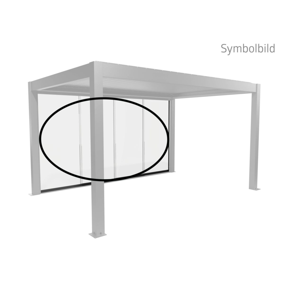 Biohort Glasschiebewand Klarglas 3m dunkelgrau-metallic für Pergola