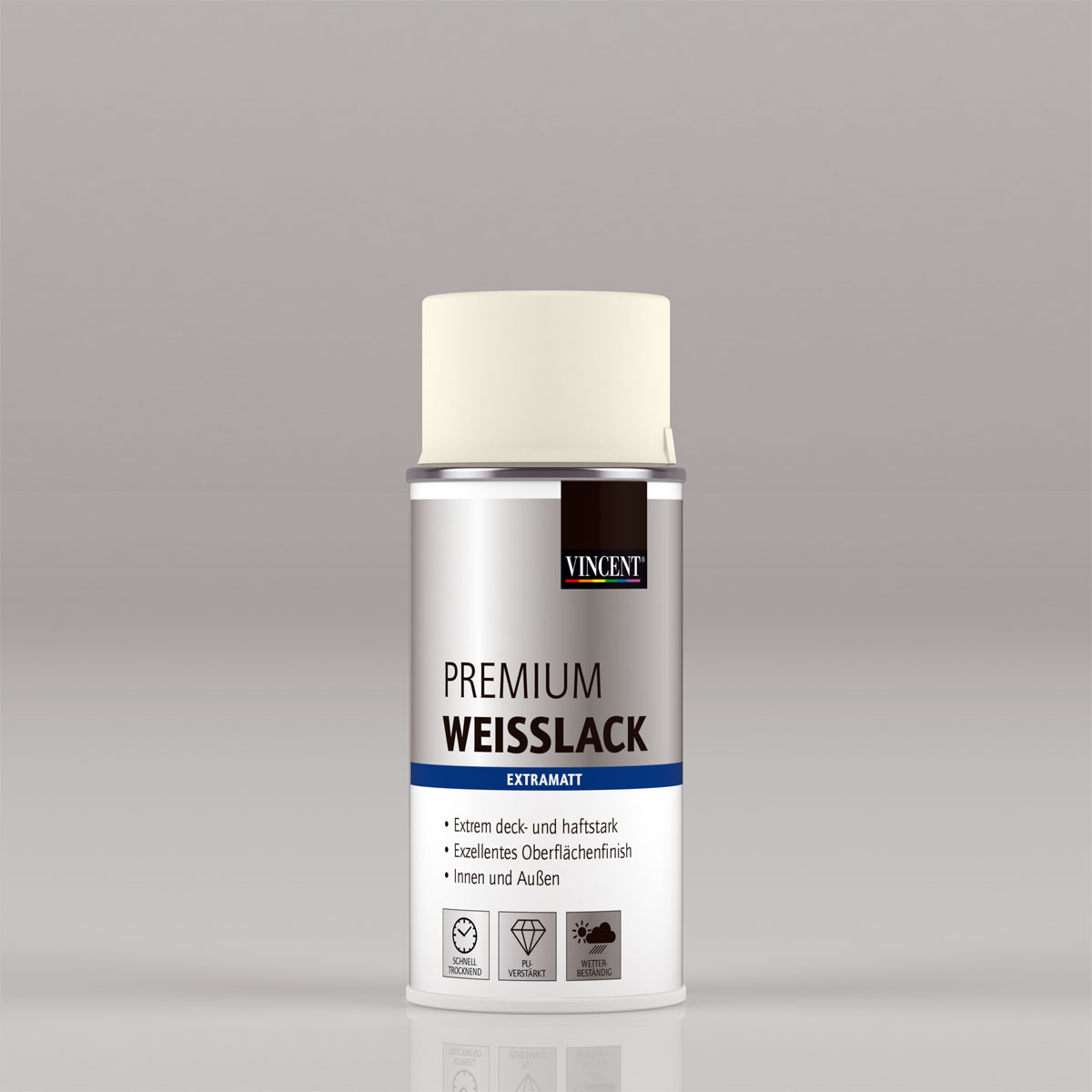 Vincent Premium Weißlack RAL 9001 Cremeweiß extramatt 150 ml