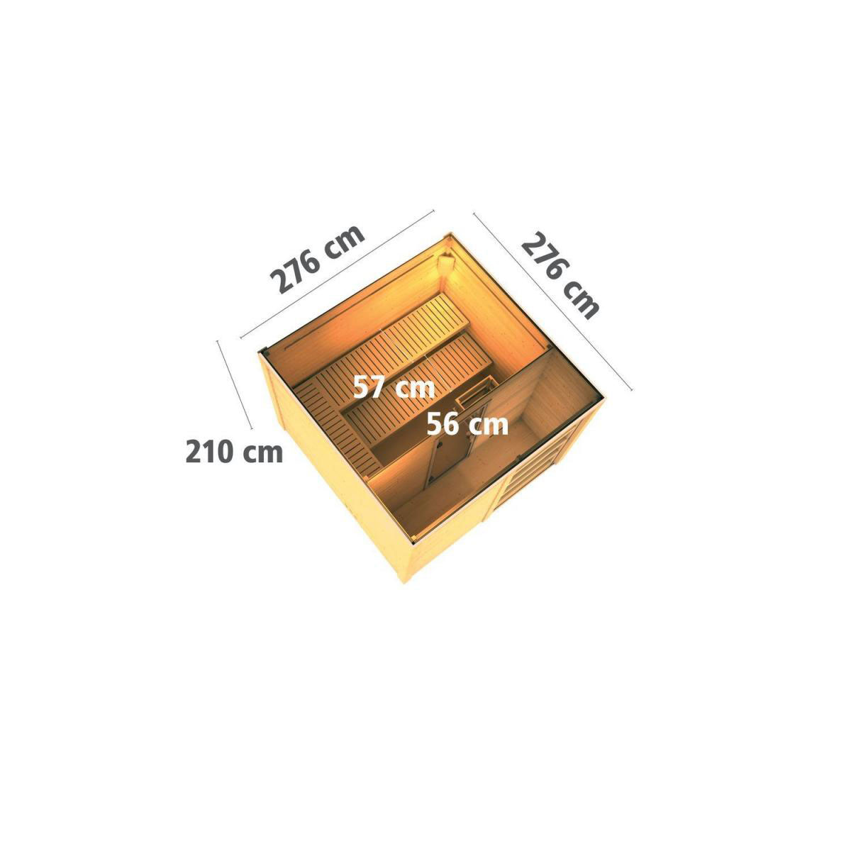 Karibu Saunahaus Cuben 38 mm Ofen 9kW externe St Bild 8