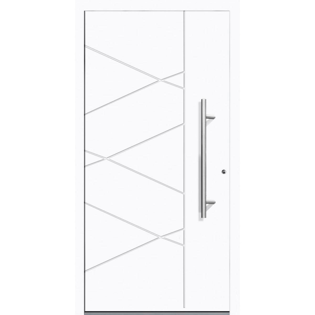 Aluminium Sicherheits-Haustür Foggia Exklusiv 75 mm weiß 110 x 210 cm Anschlag rechts inkl Griffset Bild 1