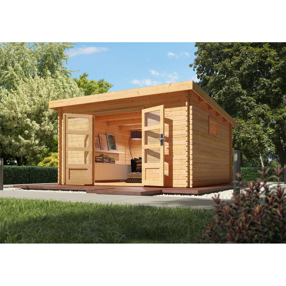 Karibu Gartenhaus Trittau 6 mit Tür Eco naturbelassen Bild 1