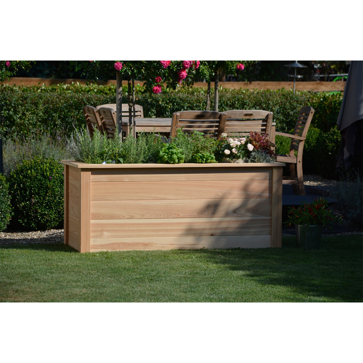 dobar Großes Hochbeet 150 x 65 x 60 cm beige Bild 3