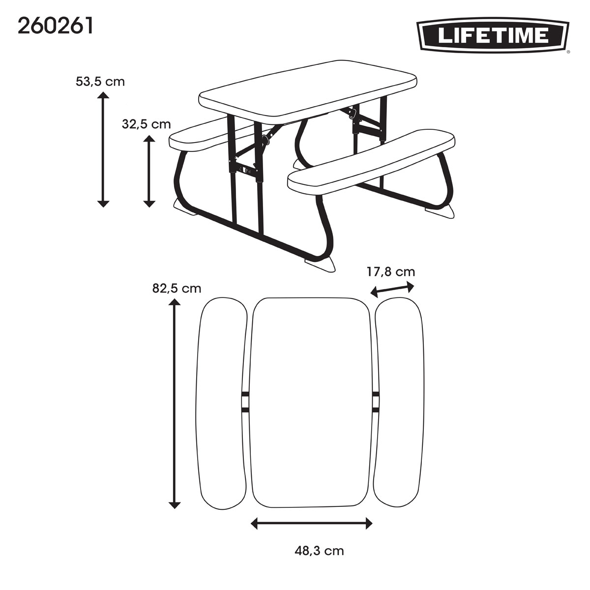 Lifetime Tisch für Kinder mit Klappfunktion 90x82,5x53,5cm Blau Bild 7