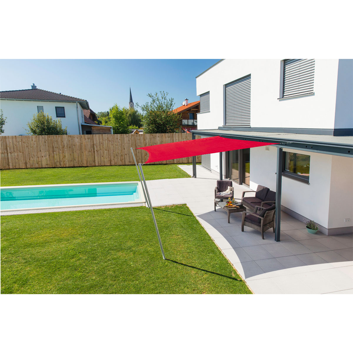 Viereck-Segel Cannes 3 x 3 m brick Bild 3