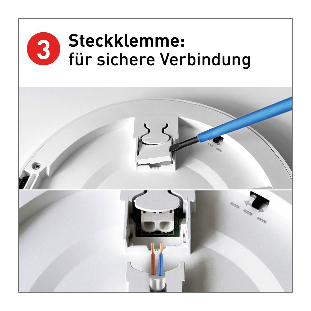 Naeve LED DL Bonus Metall/KS weissLxBxH: 21,7x21,7x1,6cm Bild 7