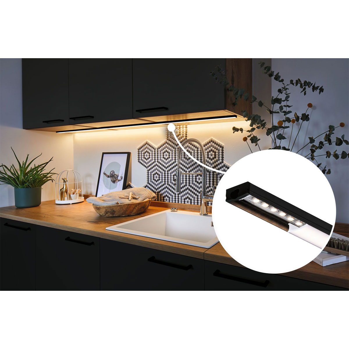 Paulmann  Base Profil 1 m mit weißem Diffusor eloxiert Bild 7