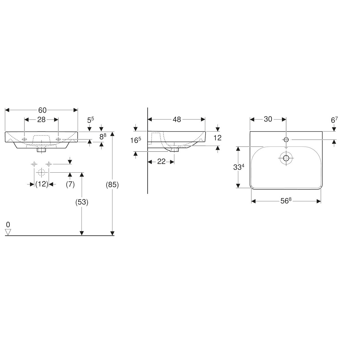 Geberit Waschtisch Smyle Square inkl Armatur 60 cm Bild 3