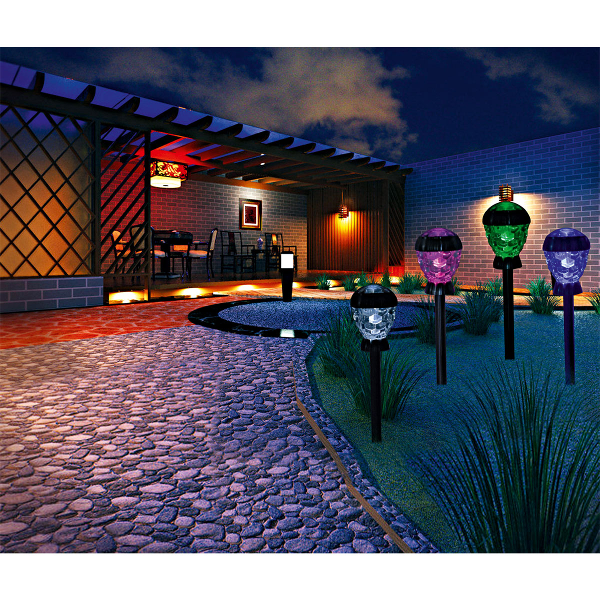 Flector Garten LED-Solarspieß Berry 10 x 47 cm Edelstahl Bild 2