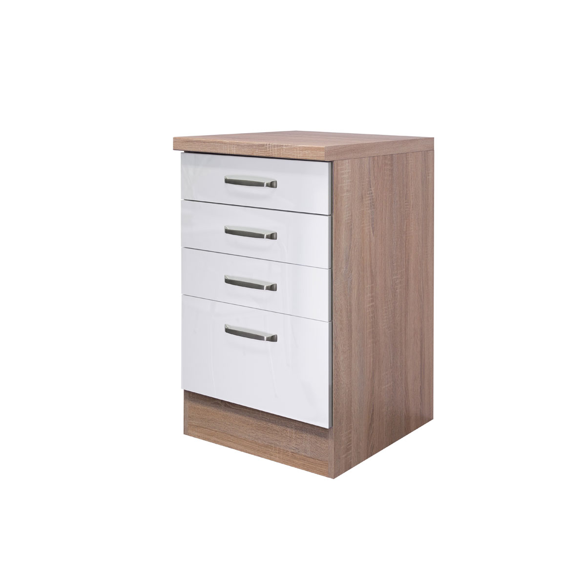 Flex-Well Küchenunterschrank „Valero“, 50x86x60 cm, weiß/Sonoma Eiche