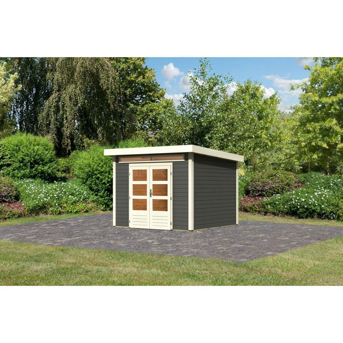 Karibu Gartenhaus Kandem 6 terragrau Bild 1