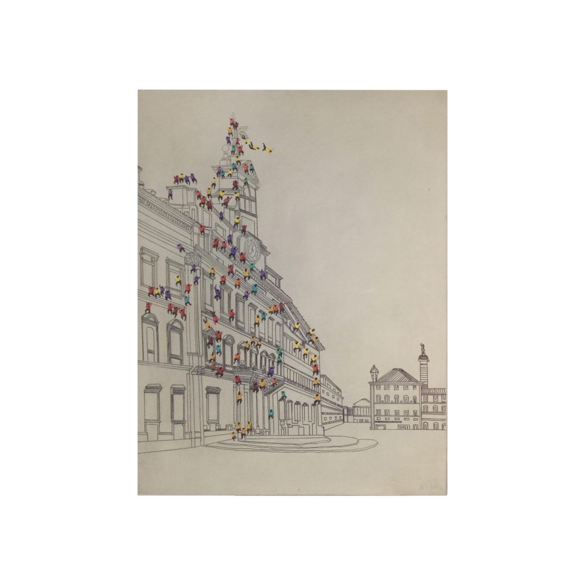 Oel-Wandbild Menschenmenge 100x75cm