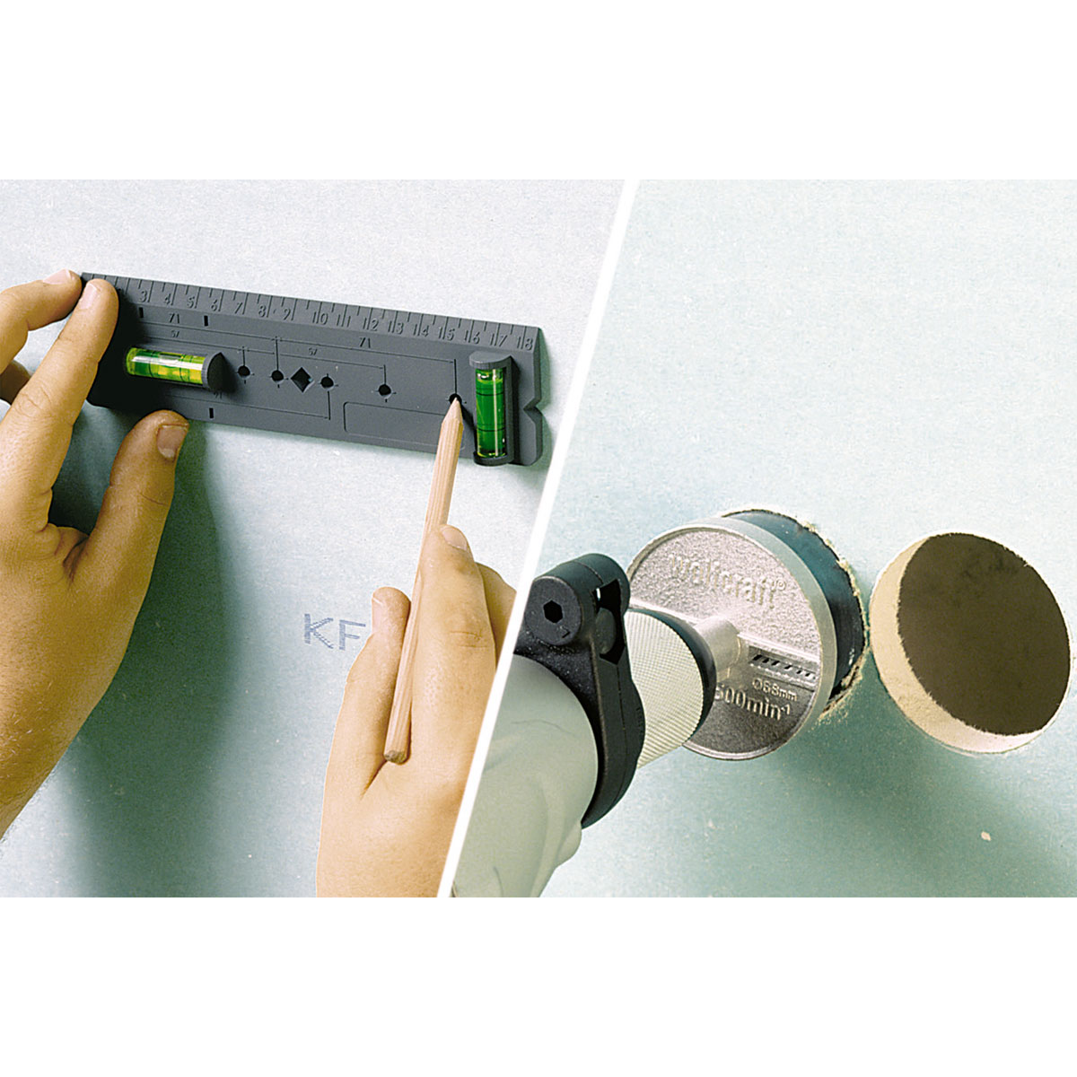 Wolfcraft  Schablone für Hohlwanddosen Bild 4