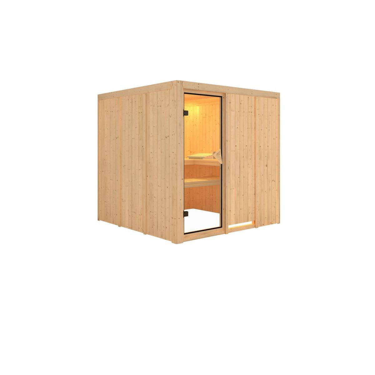 Karibu Systemsauna Rodin 68 mm ohne Ofen ohne Dachkranz Bild 2