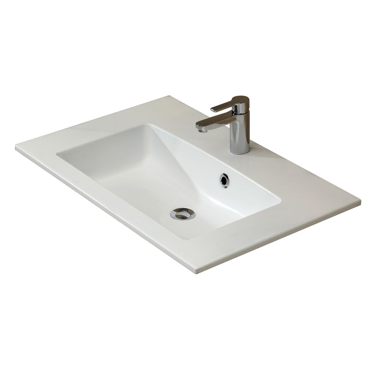 Pelipal Mineralmarmor-Waschtisch Trentino weiß 50 x 77 x 1,5 cm Bild 1