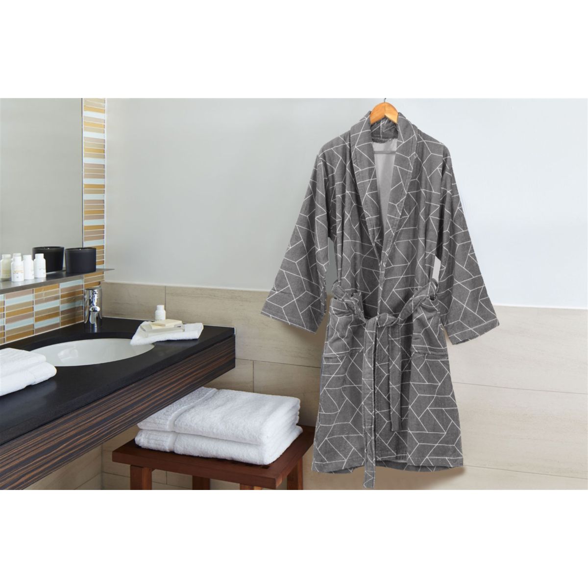 Bademantel Florence 125 Grau XL Bild 3