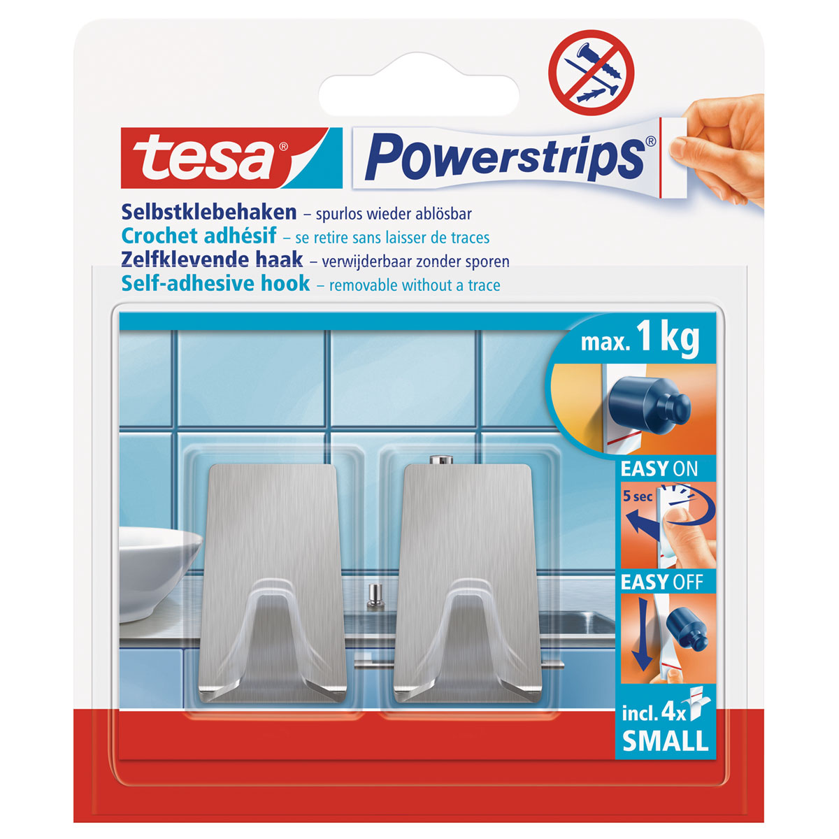Tesa Haken Powerstrips Small Rechteckig Metall
