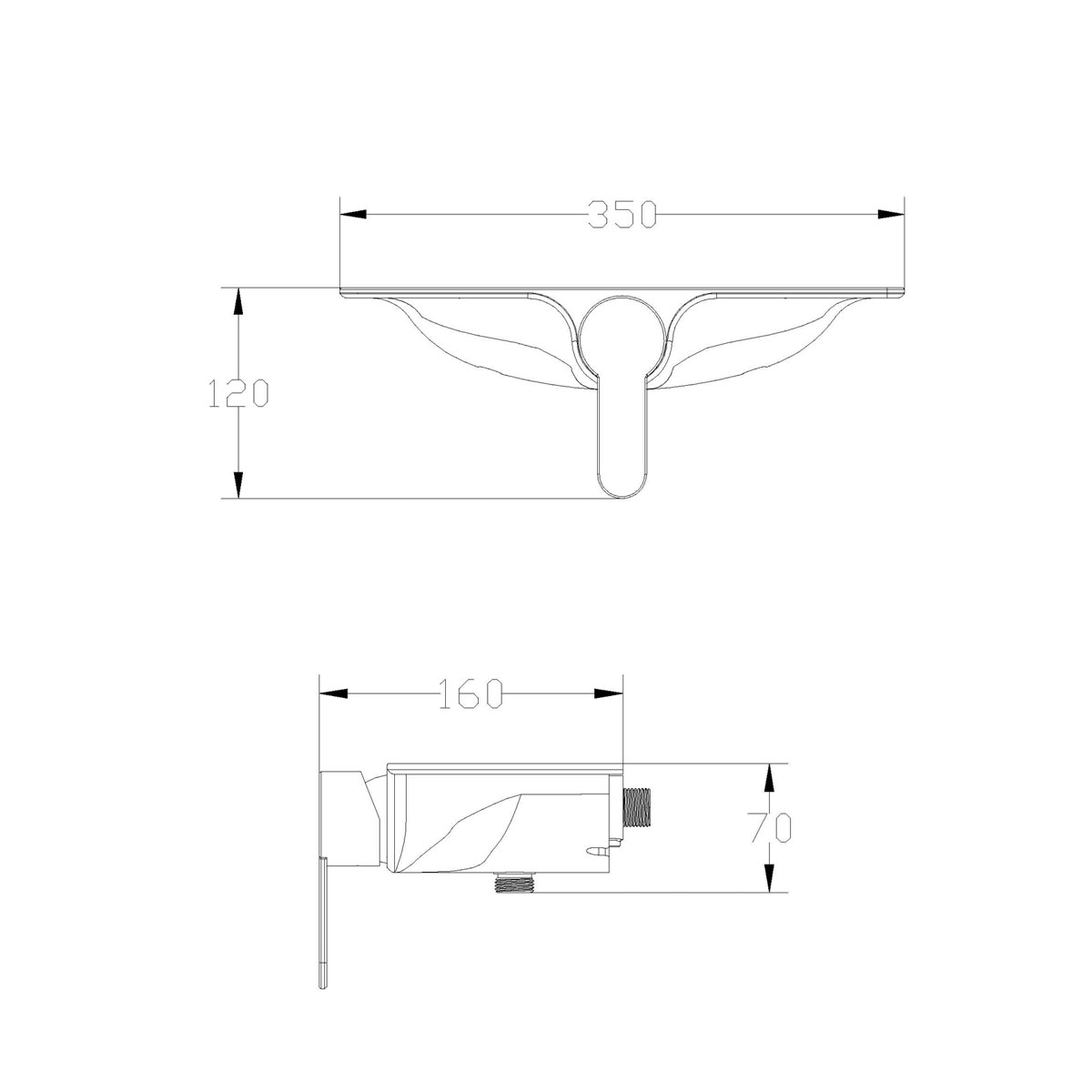 Duscharmatur Waterway weiß mit Ablage Bild 3