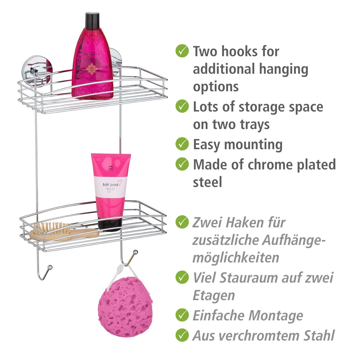 Wenko Vacuum-Loc Wandregal 2 Etagen Bild 3