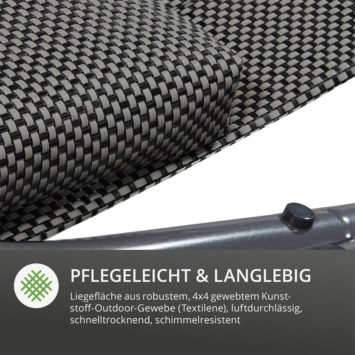 Leco Doppel Gartenliege 200 x 202 x 157 cm lichtgrau Bild 5