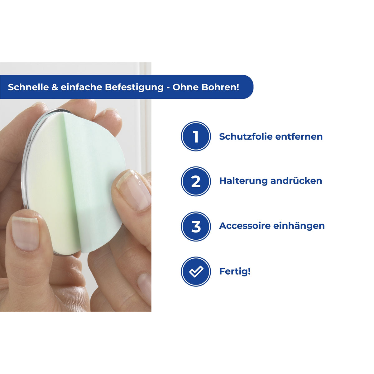 Wenko  Turbo-Loc Antibeschlagspiegel Edelstahl Befestigen ohne bohren Bild 6