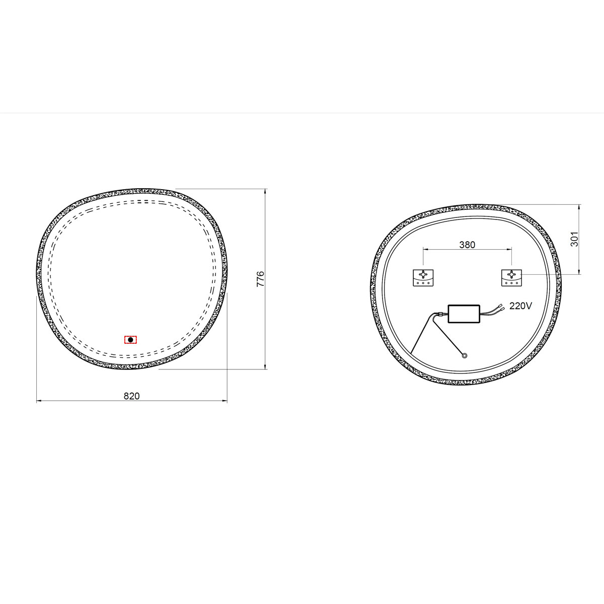 Savinidue LED-Spiegel SPR211HP 820 x 776 mm Bild 6