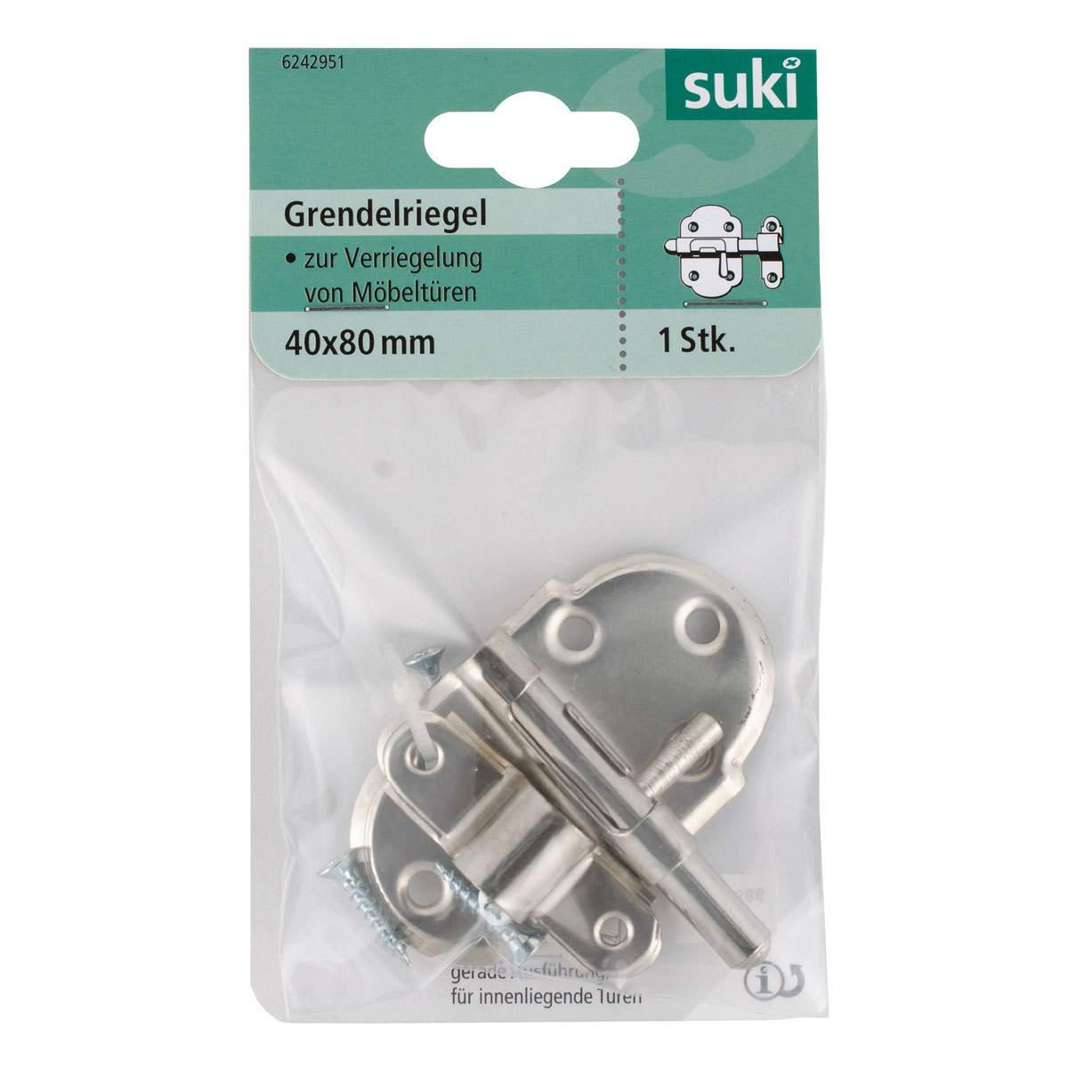 Suki Grendelriegel verzinkt 4 cm Bild 1