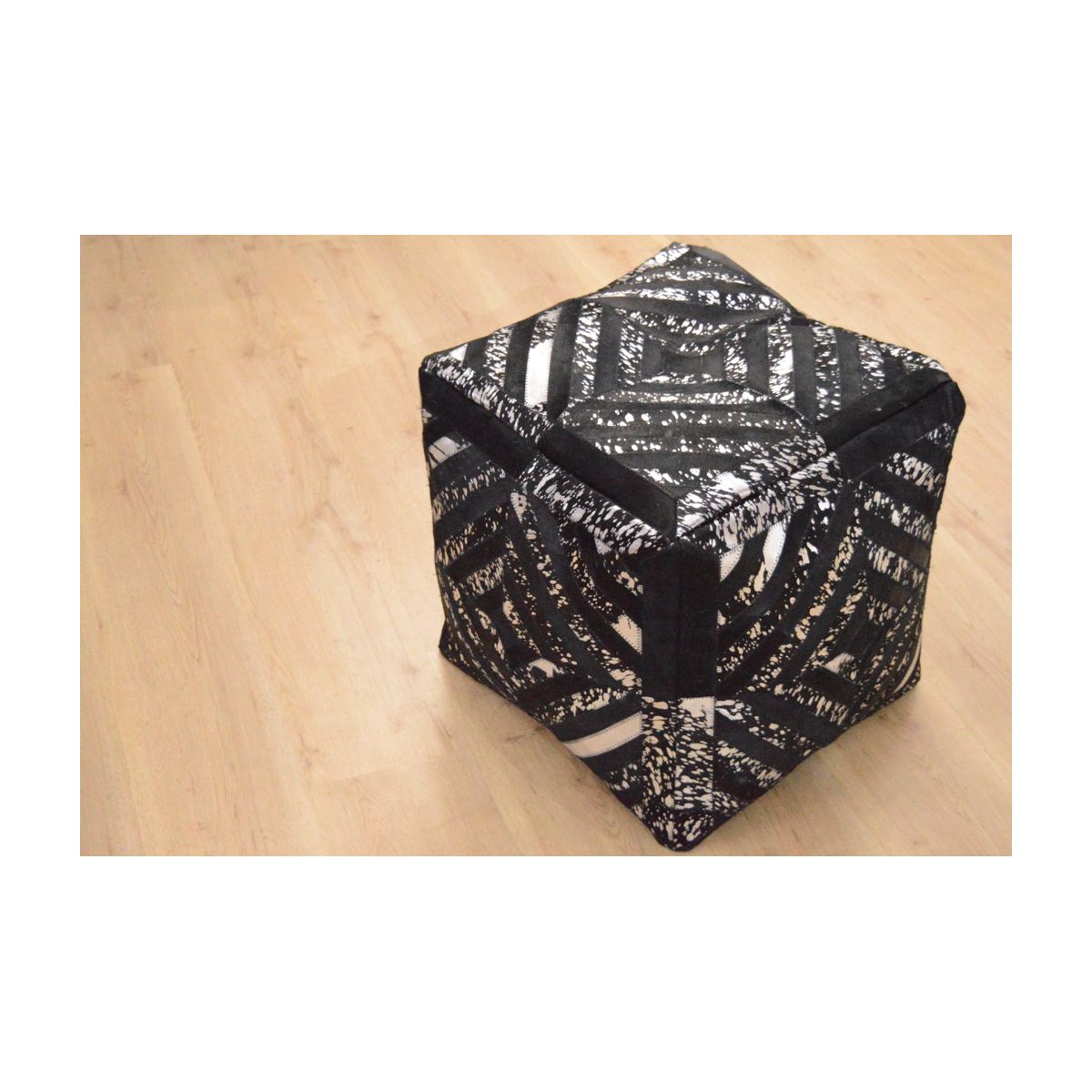 Pouf Hocker Spark 410 schwarz silber 45x45cm Bild 2