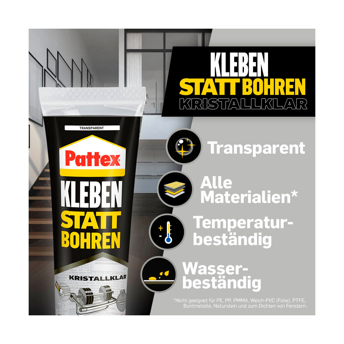 Pattex Montageklebstoff Kleben statt Bohren Kristallklar 90 g Bild 5