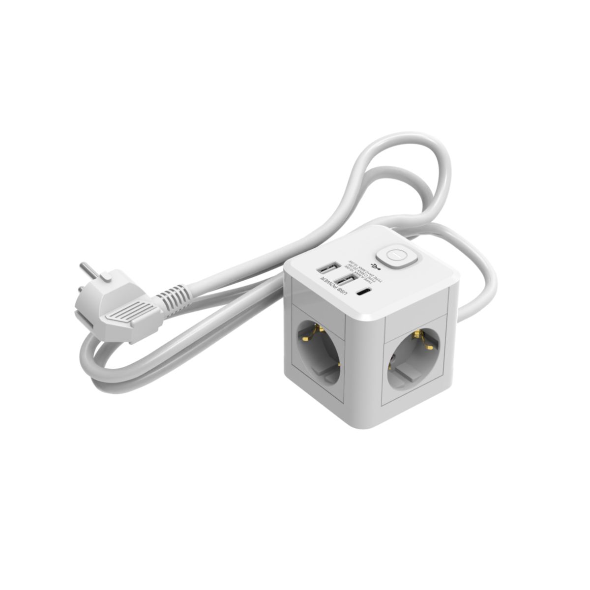 Flector 3-Fach Steckdosenwürfel inkl. USB 1,4 m