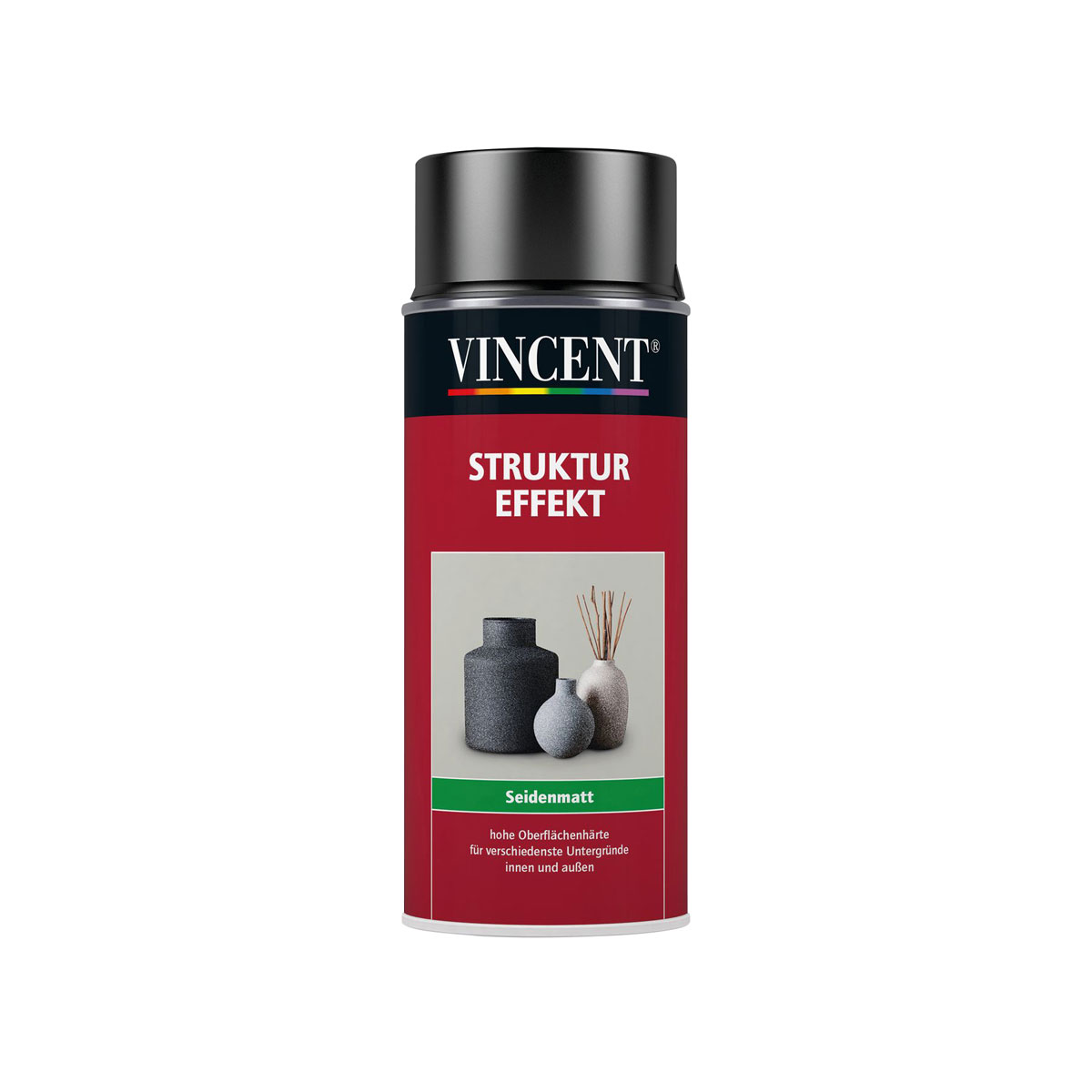 Vincent Struktur Effekt seidenmatt schwarz 400 ml