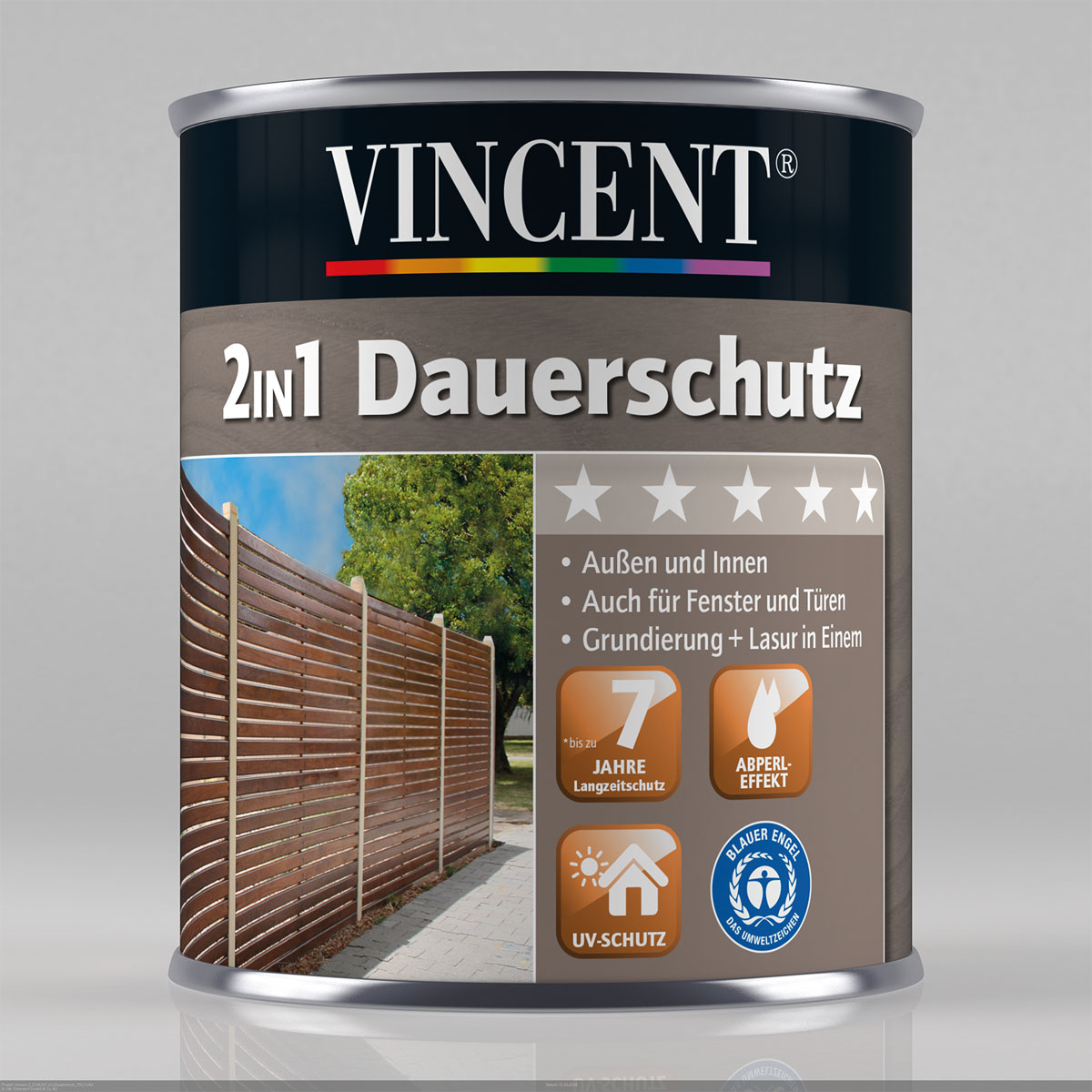 Vincent 2in1 Dauerschutz Teak 2,5 L Bild 1