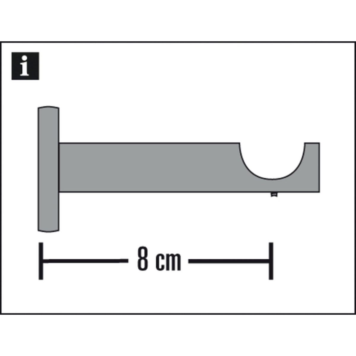 Gardinia Träger offen für Durchmesser 25 mm 8 cm Edelstahl-optik Bild 2