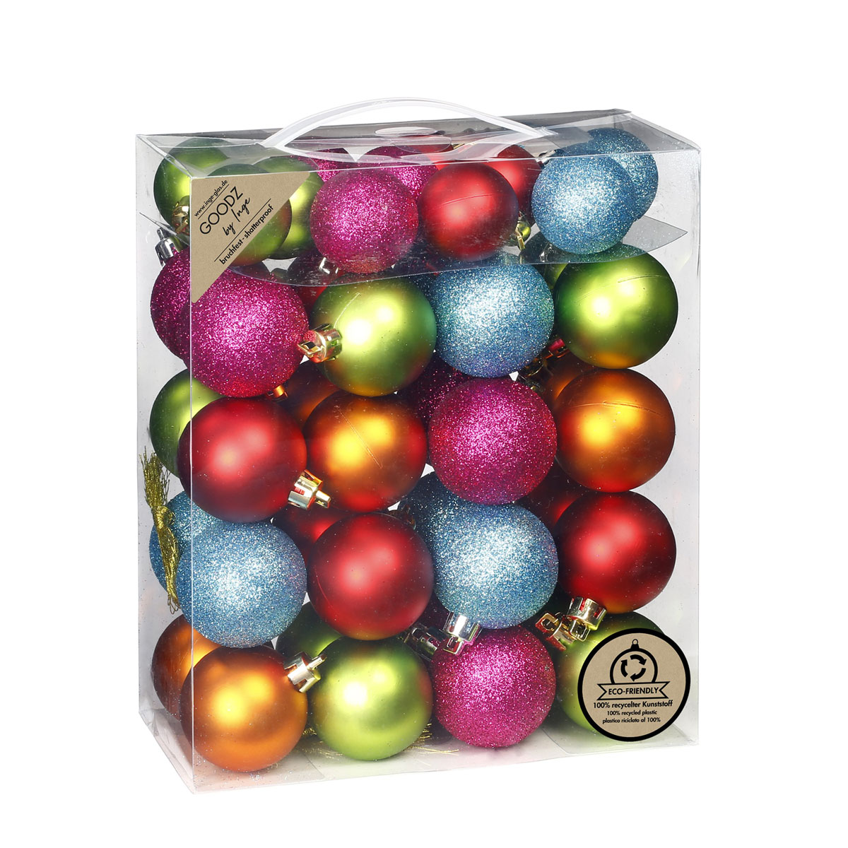 Kugelsortiment 4 und 5 cm Kunststoff 44 Stk Mille-Fiori-Mix