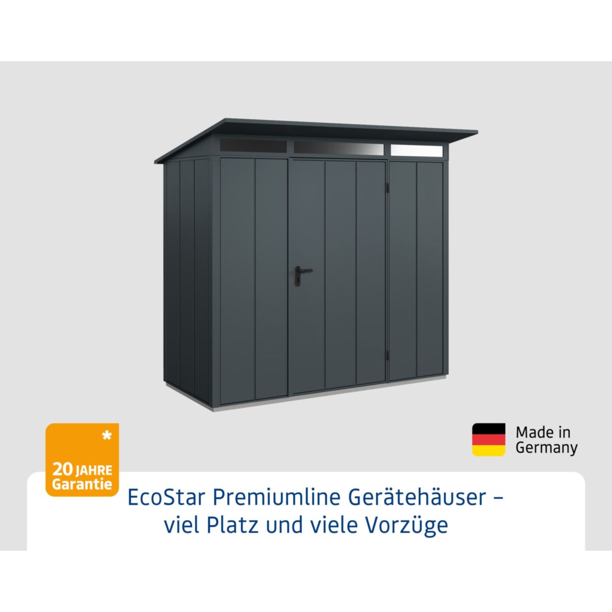 EcoStar  Gerätehaus Elegant-PTyp 1RAL7016 1 flg Bild 2
