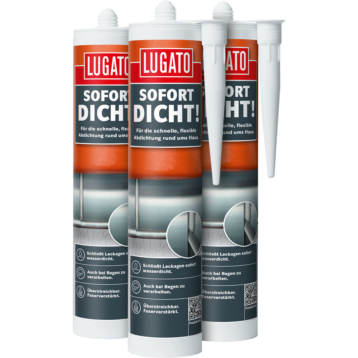 Lugato Dichtungsmasse Sofort Dicht! grau 310 ml