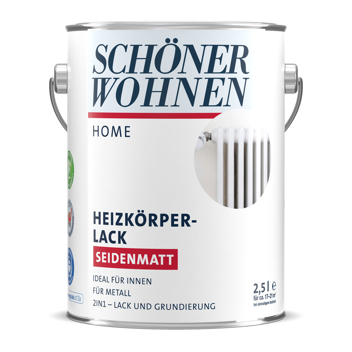 Schöner Wohnen Farbe Heizkörperlack Home weiß seidenmatt 2,5 L