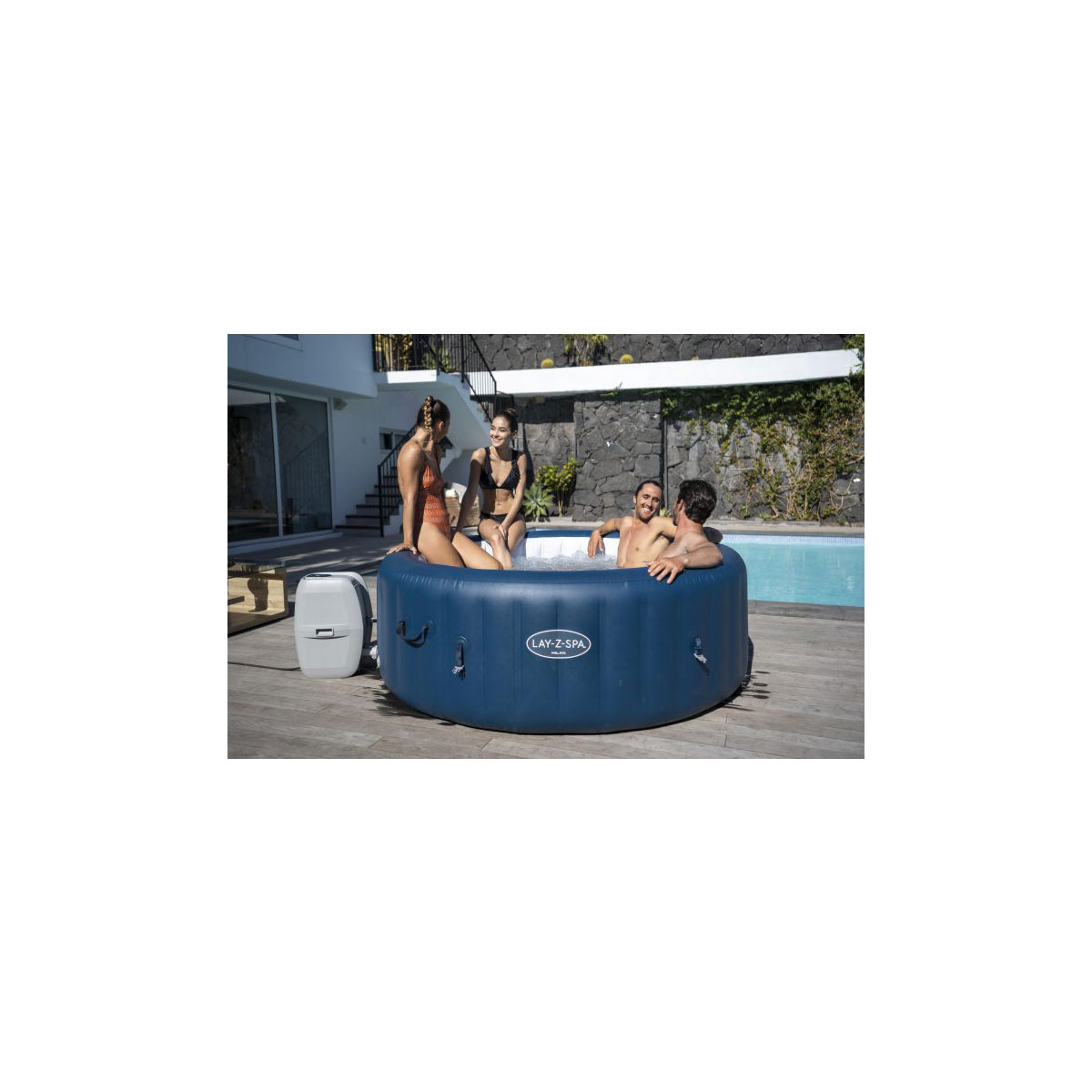 Bestway ® LAY-Z-SPA® WLAN-Whirlpool Milan AirJet Plus™ Ø 196 x 71 cm, rund Bild 4