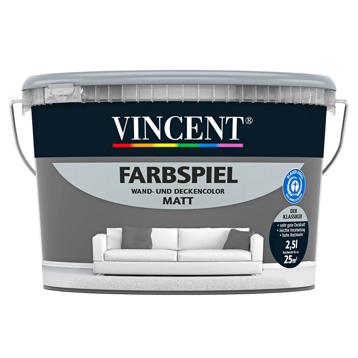 Vincent Farbspiel Basalt matt 2,5 L
