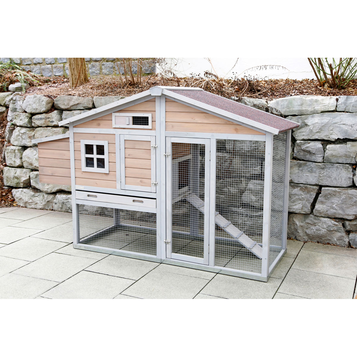 Hühnerstall Bonny 181 x 118 x 65 cm beige-weiß Bild 8